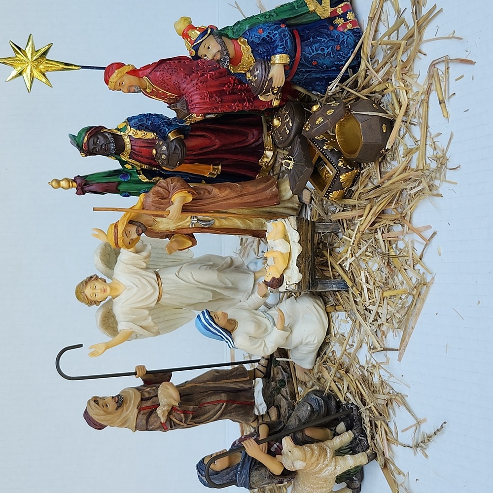 NIB THE REAL LIFE NATIVITY SET/THE THREE KINGS GIFTS 14 PIECE 7" SET - Picture 13 of 17